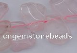 CTD320 Top drilled 15*20mm - 20*25mm freeform rose quartz beads