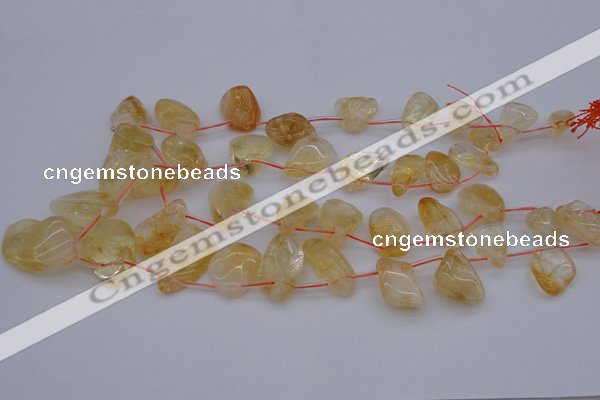 CTD323 Top drilled 15*20mm - 20*30mm freeform citrine beads