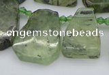 CTD337 Top drilled 15*20mm - 25*30mm freeform green rutilated quartz beads