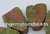 CTD3505 Top drilled 15*20mm - 25*30mm freeform unakite beads