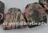 CTD3508 Top drilled 15*20mm - 25*30mm freeform rhodonite beads