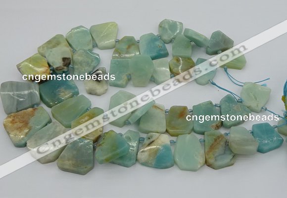 CTD3512 Top drilled 15*20mm - 25*30mm freeform amazonite beads