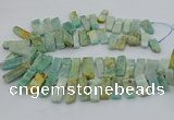 CTD3517 Top drilled 10*20mm - 12*40mm sticks amazonite beads