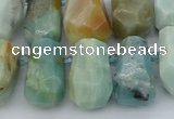 CTD3528 Top drilled 10*15mm - 15*25mm faceted nuggets amazonite beads