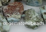 CTD3539 Top drilled 15*20mm - 25*30mm freeform larimar beads