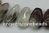 CTD3541 Top drilled 10*22mm - 15*45mm freeform green phantom quartz beads