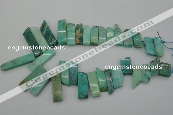 CTD355 Top drilled 10*28mm - 10*50mm wand Russian amazonite beads