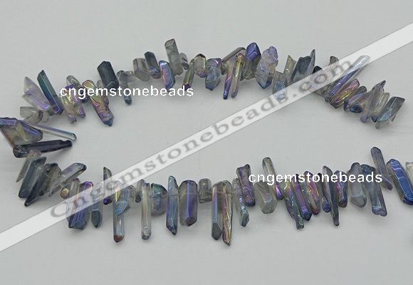 CTD3551 Top drilled 10*20mm - 12*30mm sticks plated quartz beads