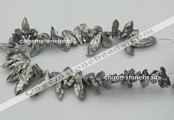 CTD3554 Top drilled 10*20mm - 12*30mm sticks plated quartz beads