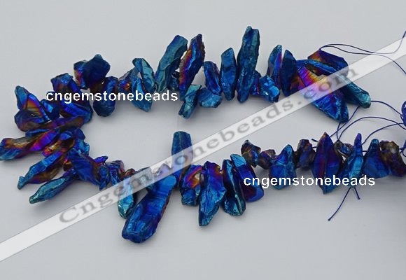 CTD3561 Top drilled 10*20mm - 12*30mm sticks plated quartz beads