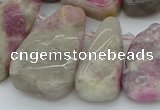 CTD3566 Top drilled 10*20mm - 20*45mm freeform pink tourmaline beads