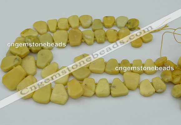 CTD3572 Top drilled 15*18mm - 22*30mm freeform yellow jade beads