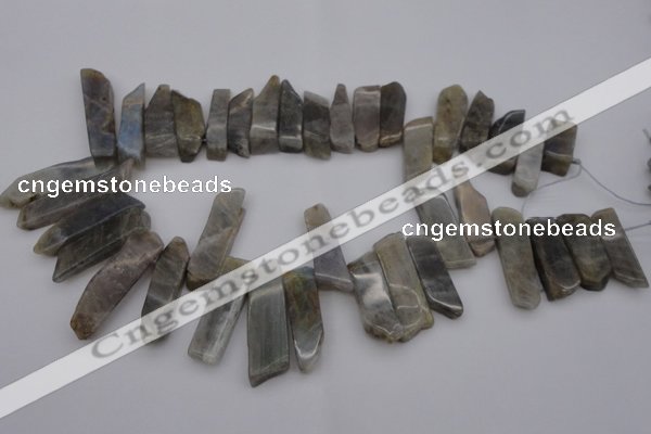 CTD358 Top drilled 10*25mm - 10*50mm wand labradorite beads