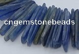 CTD3585 Top drilled 2*15mm - 5*40mm sticks blue kyanite beads