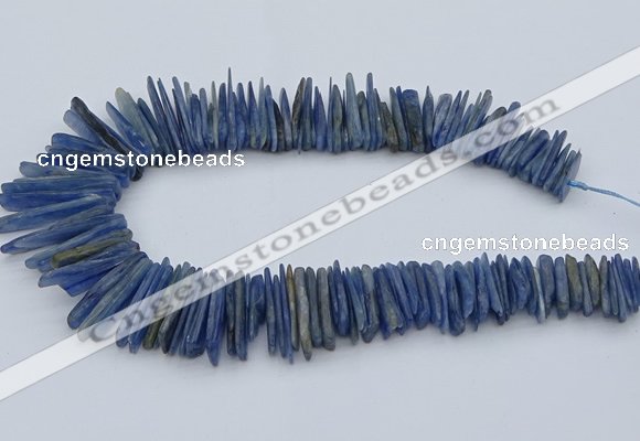 CTD3585 Top drilled 2*15mm - 5*40mm sticks blue kyanite beads