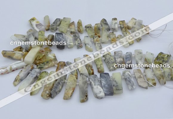 CTD3589 Top drilled 10*20mm - 12*40mm sticks white opal beads