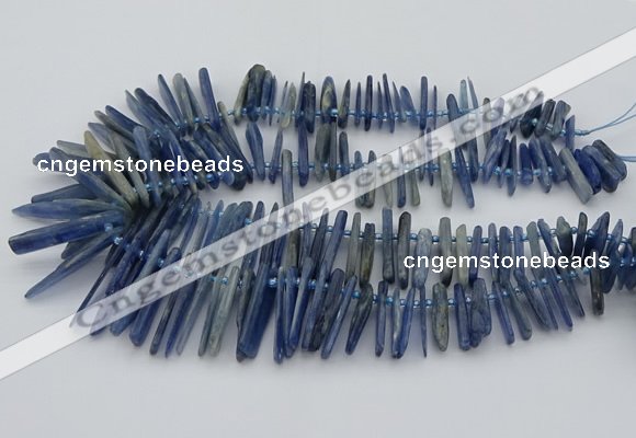 CTD3595 Top drilled 2*15mm - 5*40mm sticks blue kyanite beads