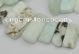 CTD3599 Top drilled 8*15mm - 10*30mm sticks natural larimar beads