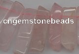 CTD361 Top drilled 10*28mm - 10*50mm wand rose quartz beads