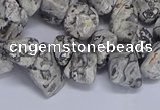 CTD3614 Top drilled 10*14mm - 13*18mm nuggets grey picture jasper beads