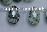 CTD3618 Top drilled 13*22mm briolette moss agate gemstone beads