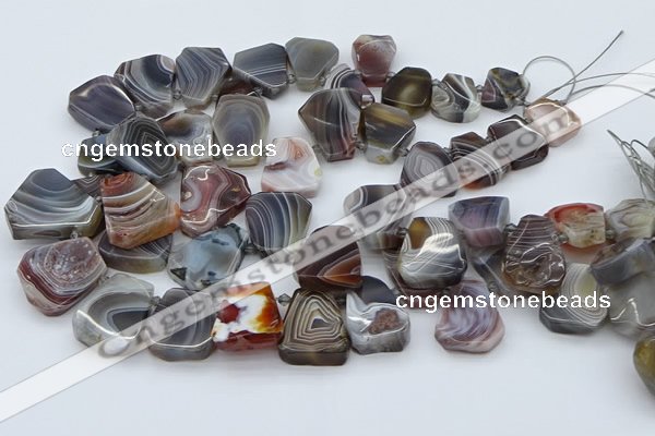 CTD3643 Top drilled 15*20mm - 25*30mm freeform botswana agate beads