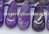 CTD3646 Top drilled 10*20mm - 15*45mm freeform matte amethyst beads