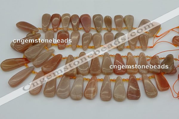 CTD3649 Top drilled 10*20mm - 15*45mm freeform moonstone beads