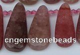 CTD3650 Top drilled 10*20mm - 15*45mm freeform strawberry quartz beads