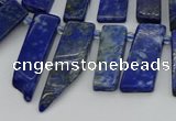 CTD3654 Top drilled 6*15mm - 10*25mm sticks lapis lazuli beads