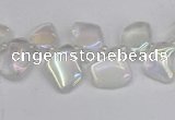 CTD3671 Top drilled 5*8mm - 10*14mm freeform plated white crystal beads