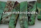 CTD368 Top drilled 10*25mm - 10*45mm wand Australia chrysoprase beads