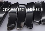 CTD369 Top drilled 10*28mm - 10*50mm wand black agate beads