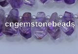 CTD3690 Top drilled 6*16mm - 10*25mm sticks amethyst beads