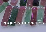 CTD3691 Top drilled 6*16mm - 8*40mm sticks mixed strawberry quartz beads