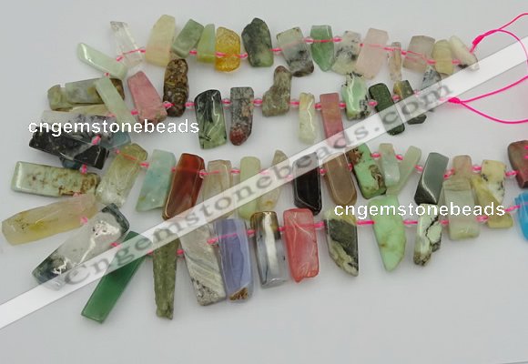 CTD3698 Top drilled 10*20mm - 12*40mm sticks mixed gemstone beads