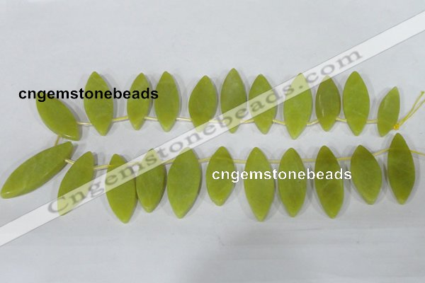 CTD37 Top drilled 10*35mm – 15*45mm marquise Korean jade beads