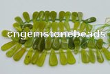 CTD3702 Top drilled 10*20mm - 15*45mm freeform Korean jade beads