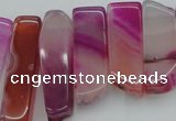 CTD371 Top drilled 10*20mm - 12*55mm wand fuchsia agate beads