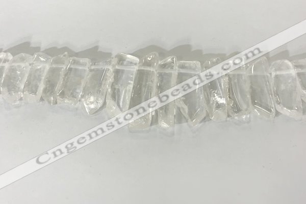 CTD3720 Top drilled 8*20mm - 10*50mm sticks white crystal beads