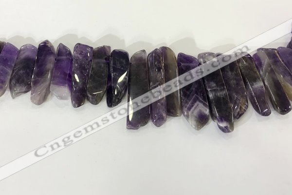 CTD3723 Top drilled 8*20mm - 10*50mm sticks amethyst beads