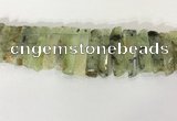 CTD3725 Top drilled 8*20mm - 10*50mm sticks green rutilated quartz  beads