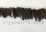 CTD3726 Top drilled 8*20mm - 10*50mm sticks smoky quartz beads