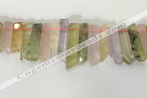 CTD3728 Top drilled 8*20mm - 10*50mm sticks mixed quartz beads