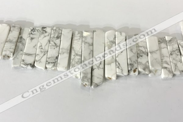 CTD3734 Top drilled 8*20mm - 10*50mm sticks white howlite beads