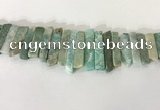 CTD3735 Top drilled 8*20mm - 10*50mm sticks amazonite gemstone beads