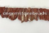 CTD3737 Top drilled 8*20mm - 10*50mm sticks red jasper beads