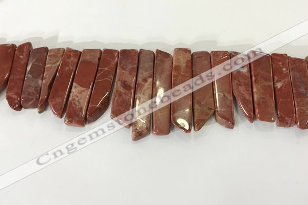 CTD3737 Top drilled 8*20mm - 10*50mm sticks red jasper beads