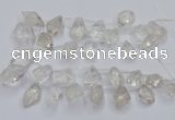 CTD3750 Top drilled 15*20mm - 25*30mm faceted nuggets white crystal beads