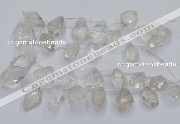 CTD3750 Top drilled 15*20mm - 25*30mm faceted nuggets white crystal beads